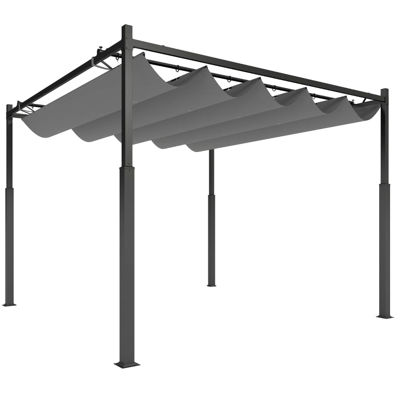 Pergola circa 3x3 m tetto a patio indipendente con tetto scorrevole pad magnetico colonna da 8 cm resistente ai raggi