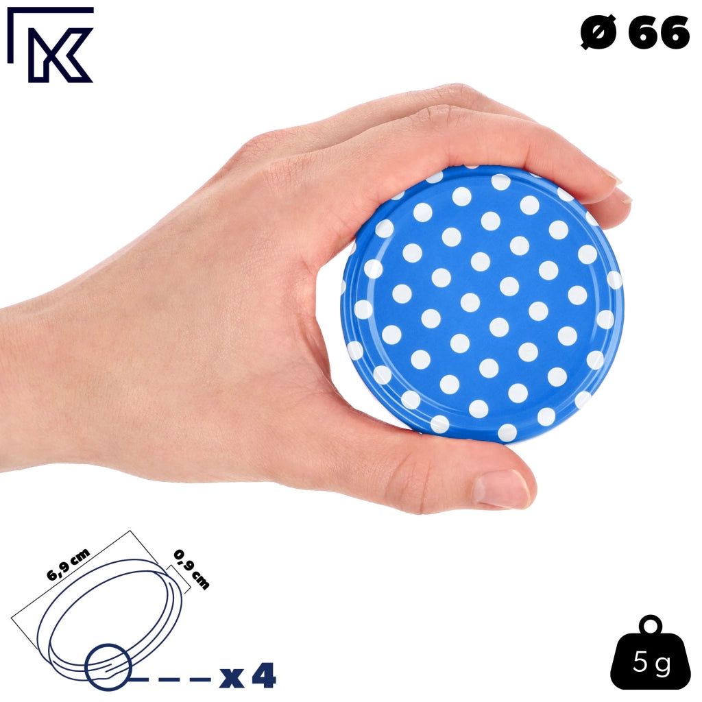Barattoli per conserve KADAX Lerma 200ml 10 pezzi 66mm + coperchi "Piselli blu"
