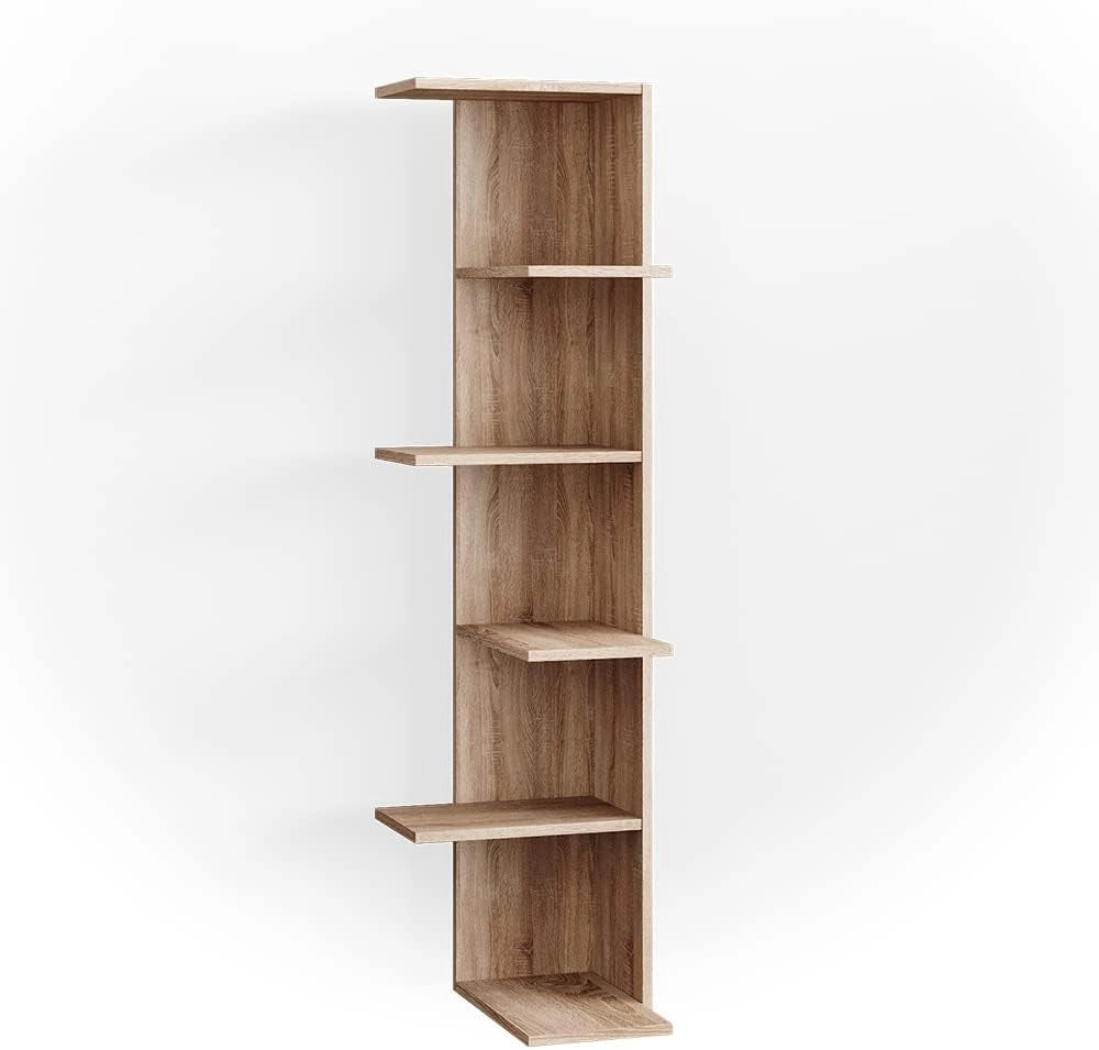 Scaffale angolare Tera, Sonoma, 37 x 140.1 cm, utilizzabile per riporre libri e oggetti decorativi