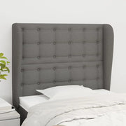 Testiera ad Orecchio-Testata con Orecchie Grigio Scuro 93x23x118/128 cm in Tessuto 919299
