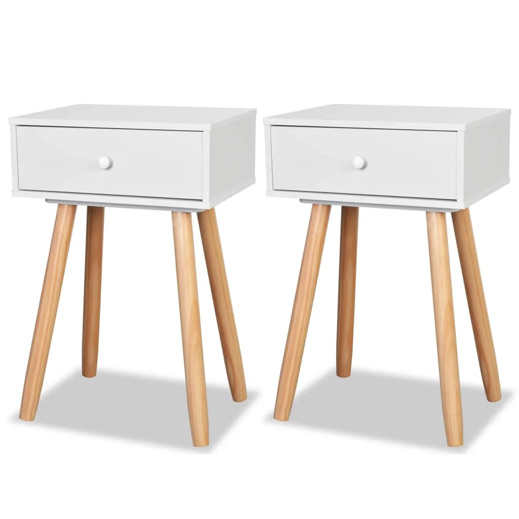 Set di 2 comodini comodini cassettiera mobili per camera da letto MDF 40 x 30 x 61 cm bianco 1402131/2