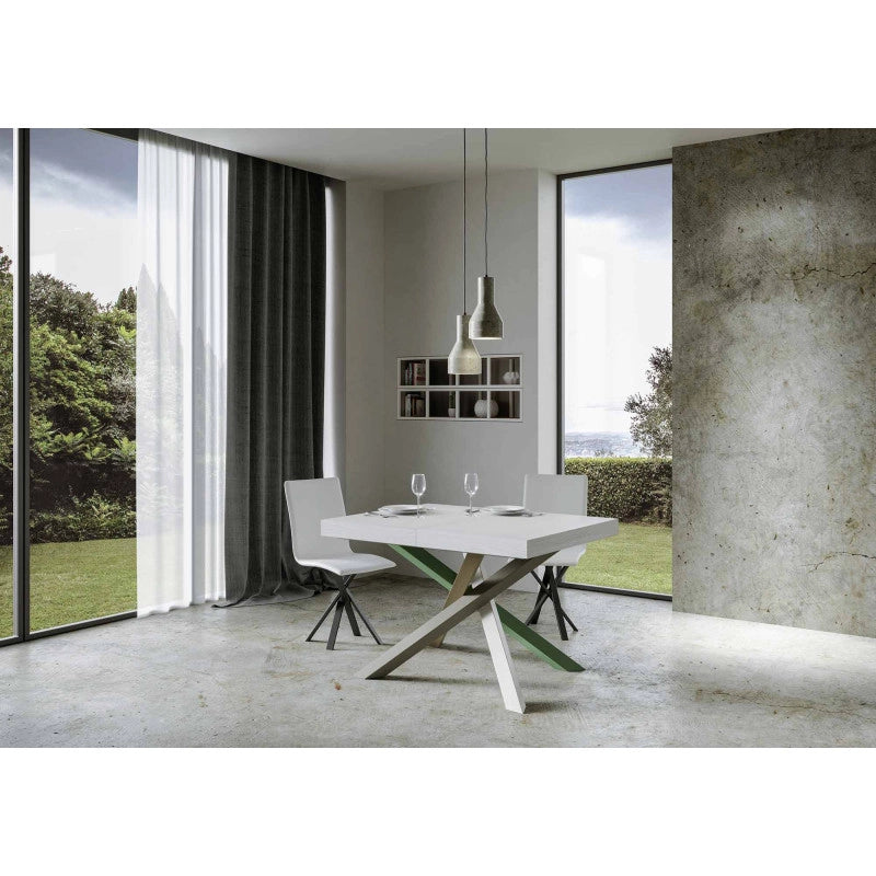 Tavolo allungabile 120/380x90 cm Volantis telaio Multicolore 4/A - Bianco Frassino