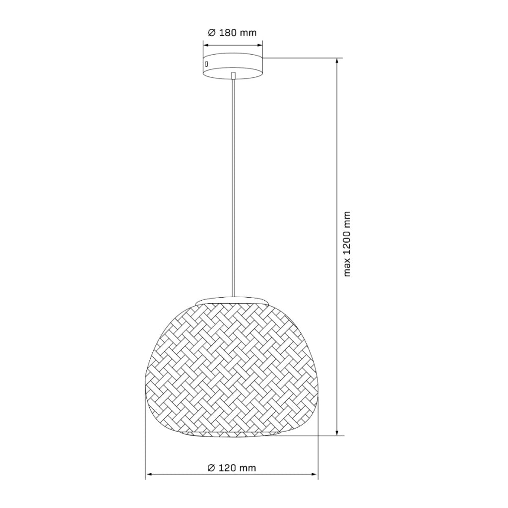 Lampada a sospensione boho nera Ø35 Zanzibar E27 Polux