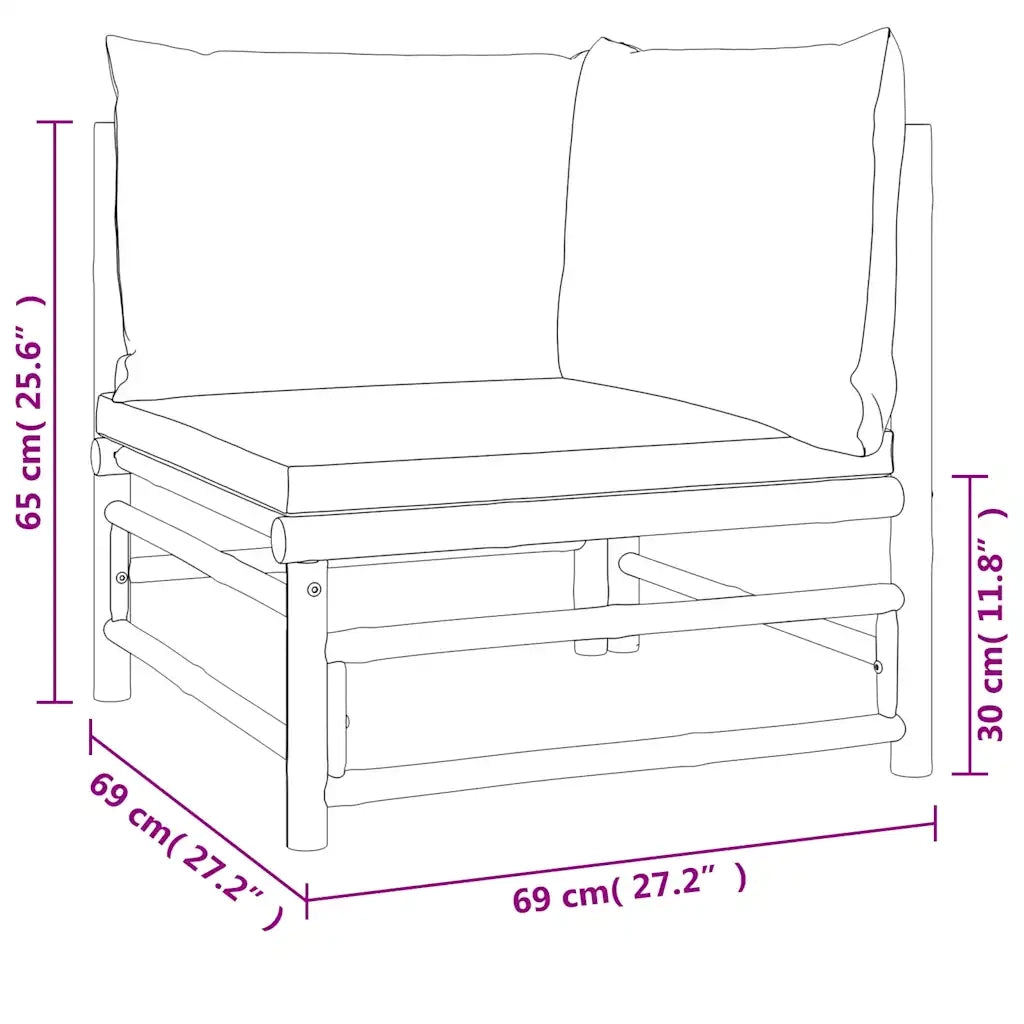 Salotto da Giardino-Set Salotto da Giardino 2pz con Cuscini Verdi Bamb¨´ 145127