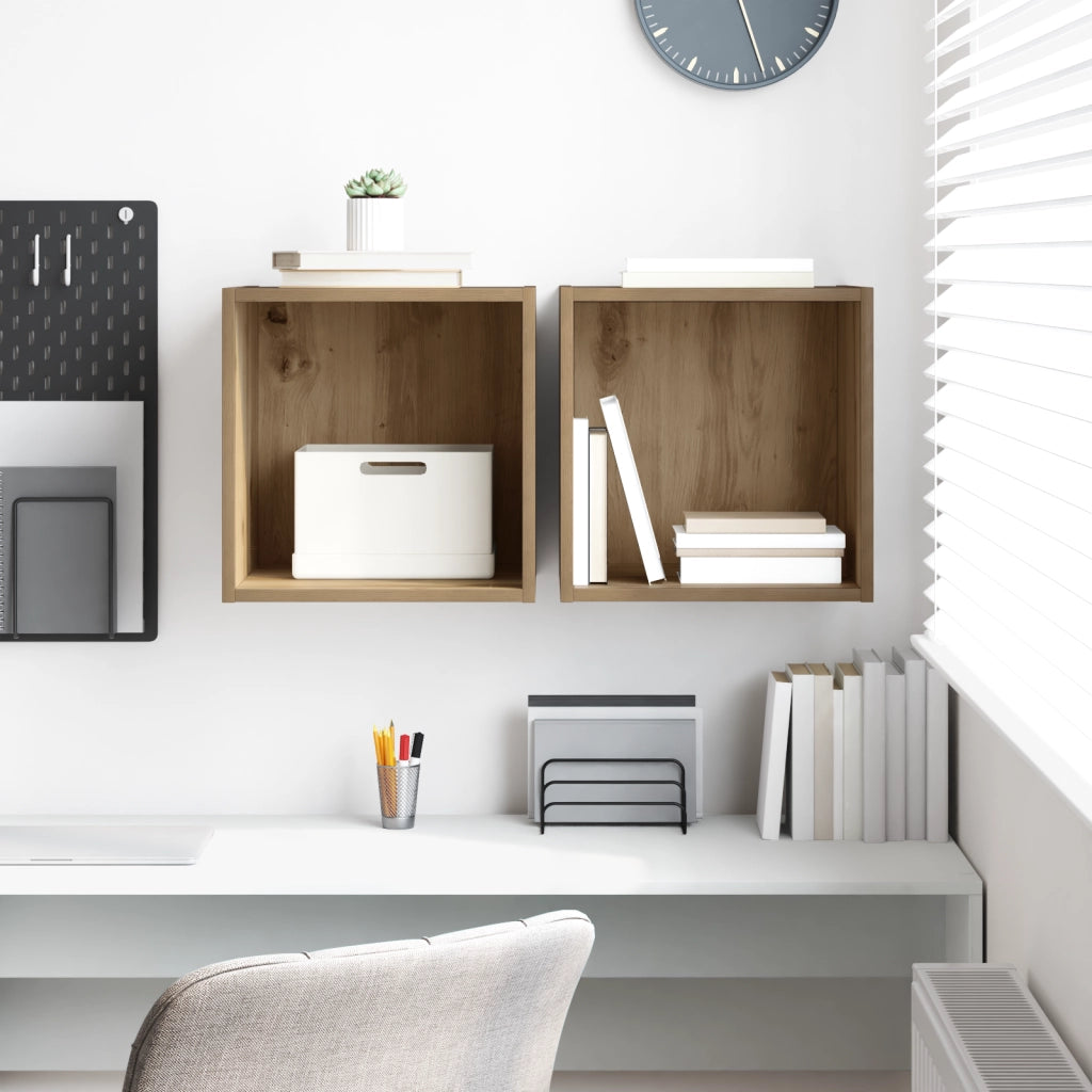 Armadi a muro 2 pezzi Rovere Artisan 37x37x37 cm in legno ingegnerizzato