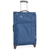 Trolley Valigia Grande Morbida in Poliestere 4 Ruote TSA Ravizzoni Raffaello Blu