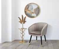 Poltrona Paris Grigia/Gold Cm 62X58X78