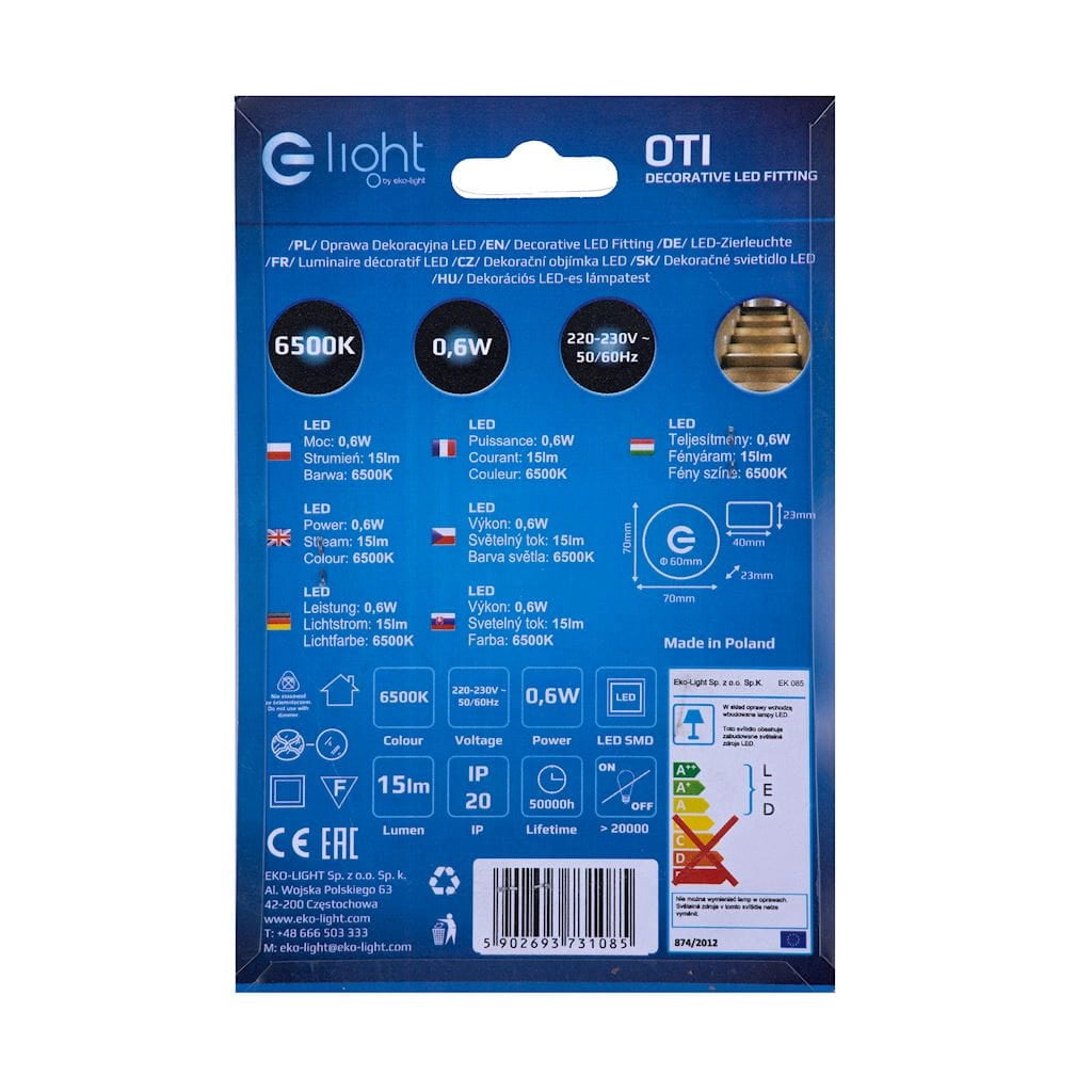 Lampada da scala Eko-Light OTI EKS1085 LED 0,6W 6500K