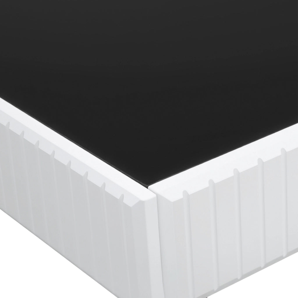 Tavolino da caffè 110x50,5x41 cm nero/bianco - piano nero lucido, MDF,