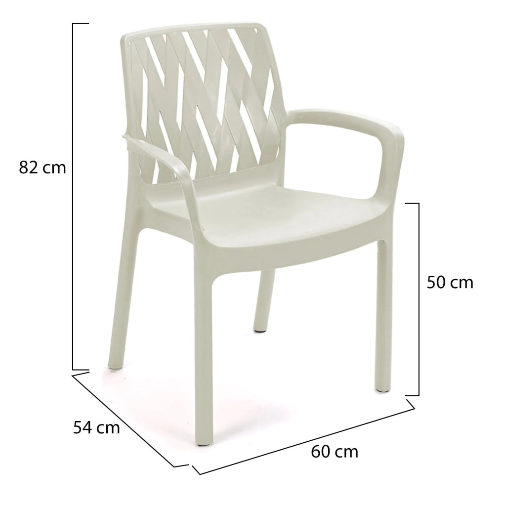 Rumley, Sedia da Esterno 4 Sedie Made in Italy, Bianco