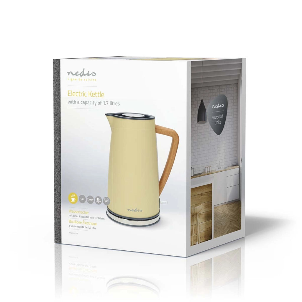 Bollitore elettrico Soft Touch da 1,7 l 2200 W con regolatore Strix Giallo Nedis