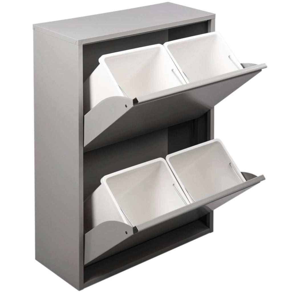 Contenitore per Rifiuti Anukhatun, Pattumiera Capacità 72 (18 per Secchio), 60x25x93h cm Grigio