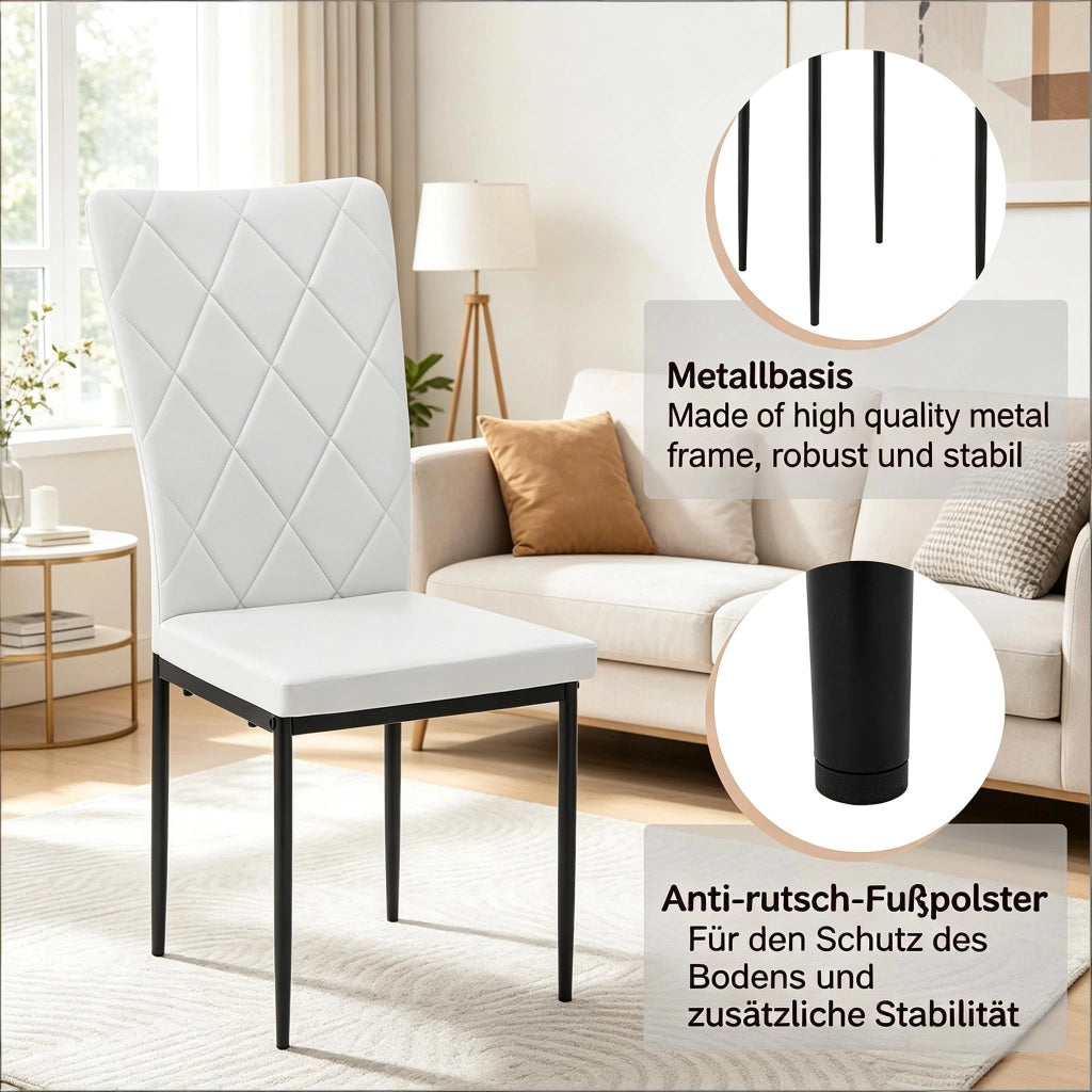SEDIE Schienale Alto 42 x 94,5 x 59 cm Pelle Sintetica Nere Set da 4 pezzi