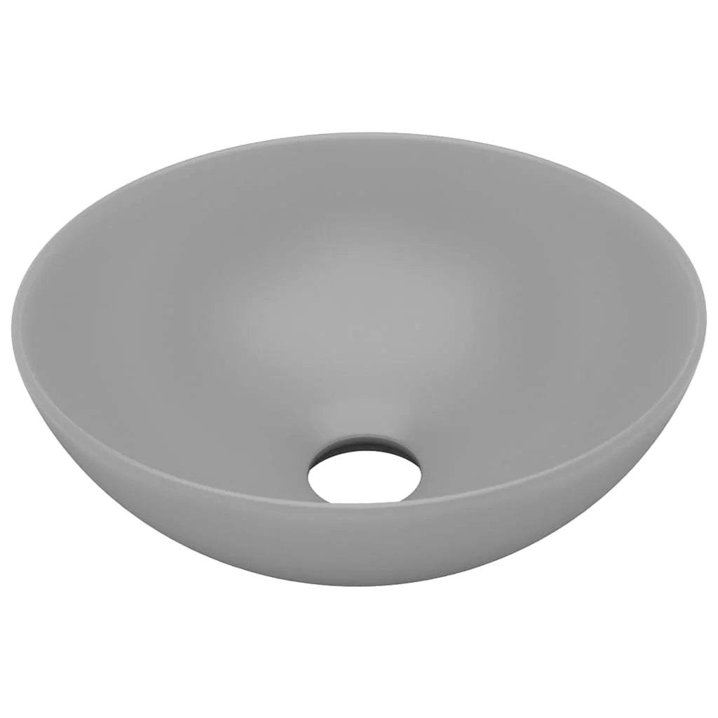 Lavabo da bagno rotondo diametro 28 cm ceramica grigio chiaro 02_0002724