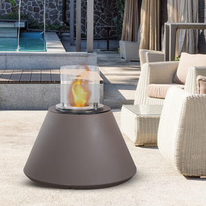 Camino a Bioetanolo Braciere da Pavimento Ø60xh56 cm per Interno ed Esterno Stromboli Tortora