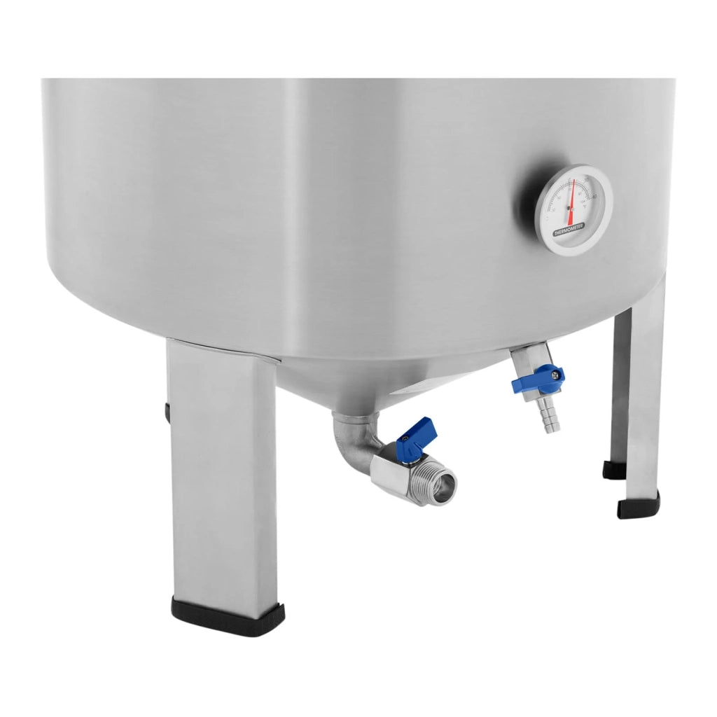 Serbatoio di fermentazione conico per fermentatore di birra in acciaio inossidabile (60 litri, intervallo di temperatura: 0-40 °C, termometro: °C / °F, doppio sistema di evacuazione) 14_0004607