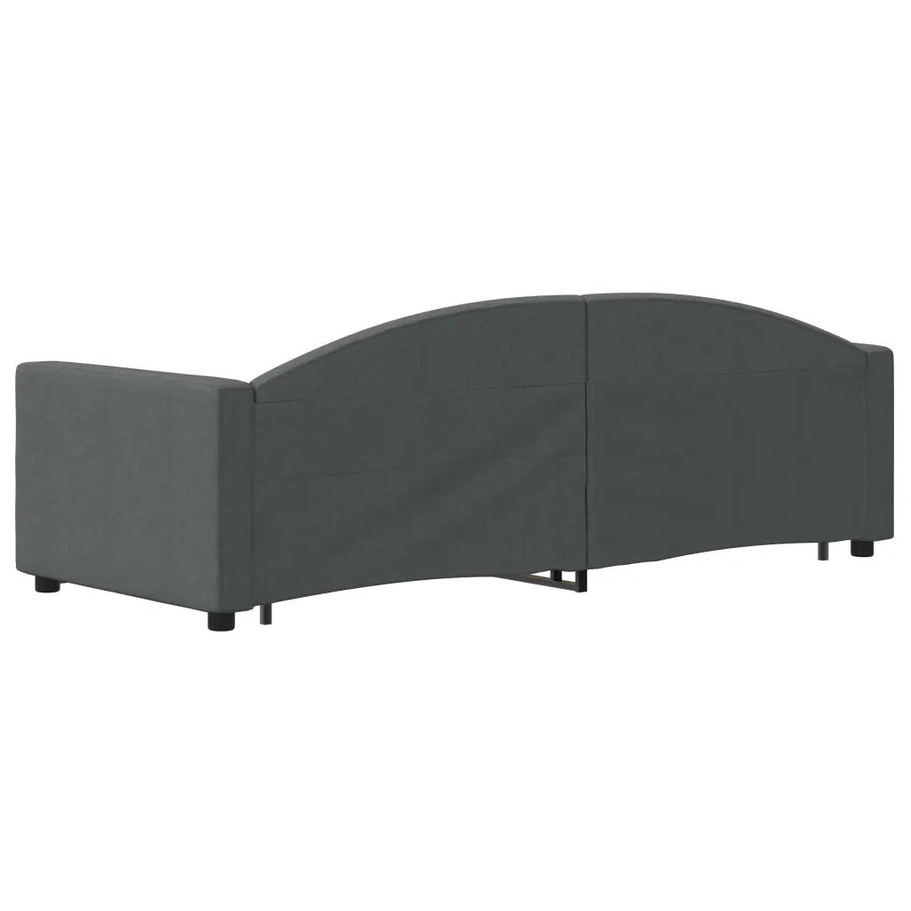Divano Letto con Letto Estraibile Grigio Scuro 80x200 Tessuto