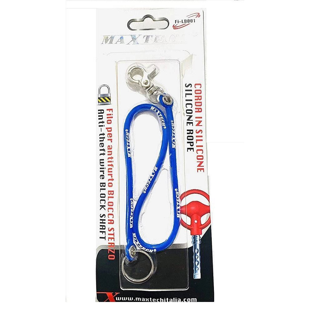 Trade Shop - Portachiavi Block Shaft Auto Corda Silicone Antifurto Bloccasterzo Fi-lb001 Blu -