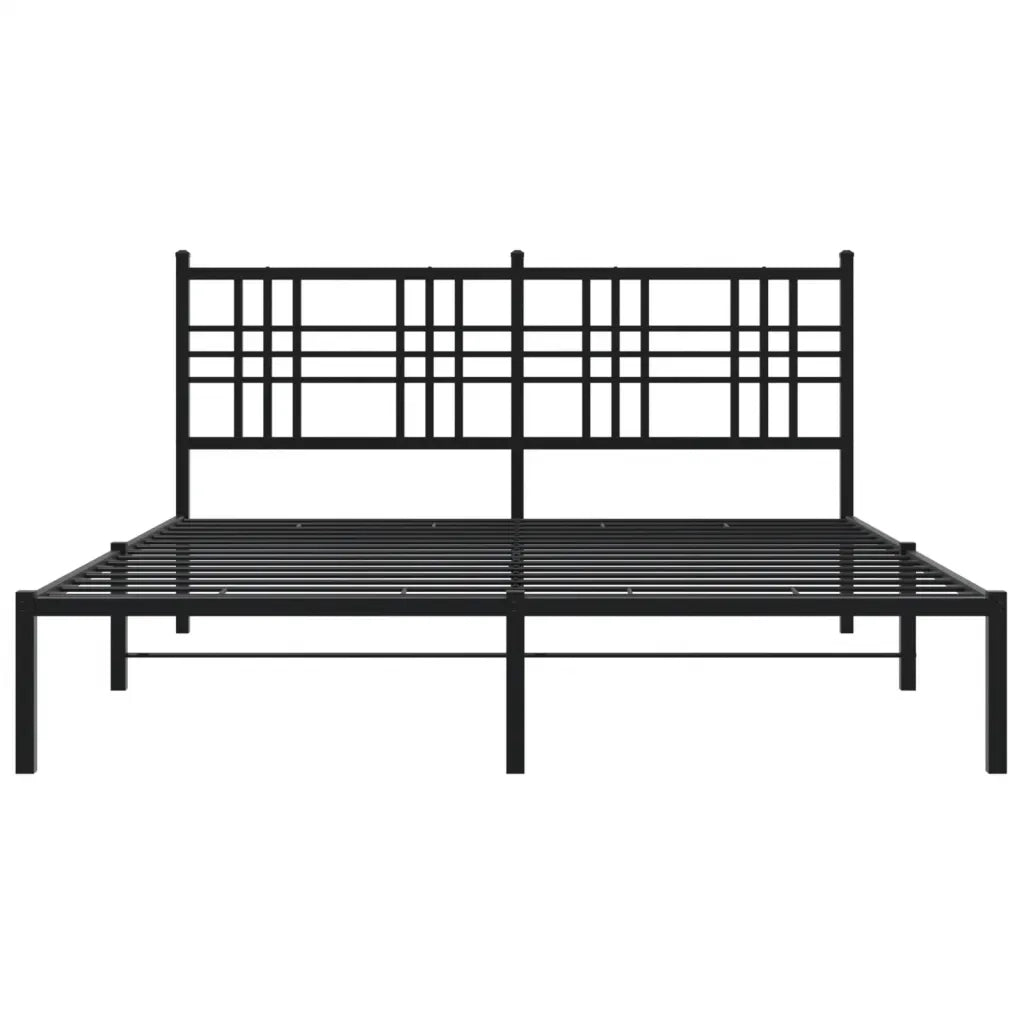Giroletto con Testiera in Metallo Nero 150x200 cm 376326