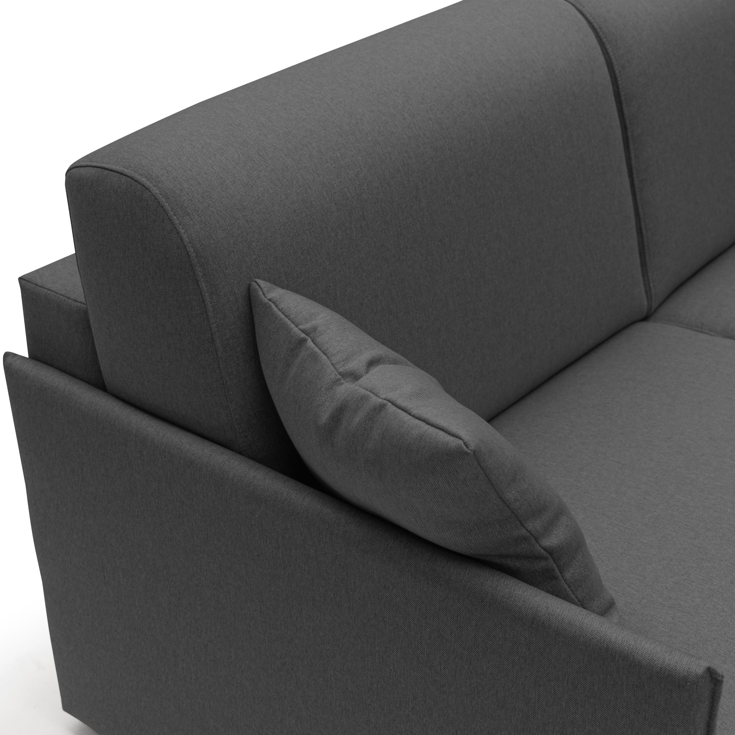 Evans Divano letto matrimoniale in tessuto impermeabile T13 169 cm (mat. 140x197) antracite