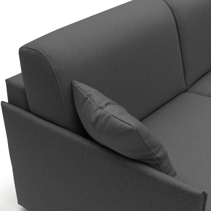 Evans Divano letto matrimoniale in tessuto impermeabile T13 169 cm (mat. 140x197) antracite