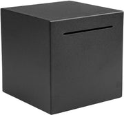 Cassa di Risparmio in Acciaio Inossidabile - Antiballistico - Adatta a Adulti/Bambini - 12x12 cm - Fino a 800 Monete/1500 Banconote - Nero - Porcellana di Risparmio