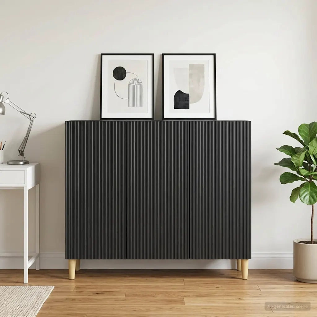 Credenza Nero 89 x 34,5 x 80 cm Legno ingegnerizzato 894646