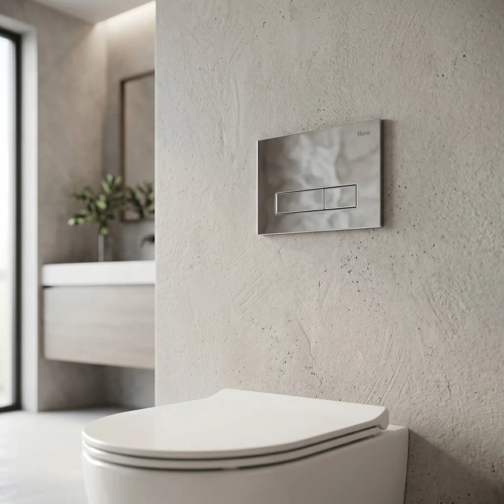 Set Telaio Da Incasso Per Wc 024n Con Pulsante Hd Chrome