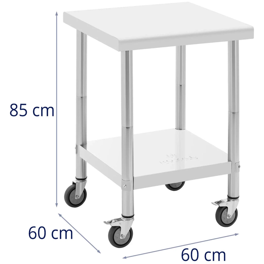 Tavolo da lavoro professionale da cucina Premium 60 x 60 cm 120 kg acciaio inox 14_0010021