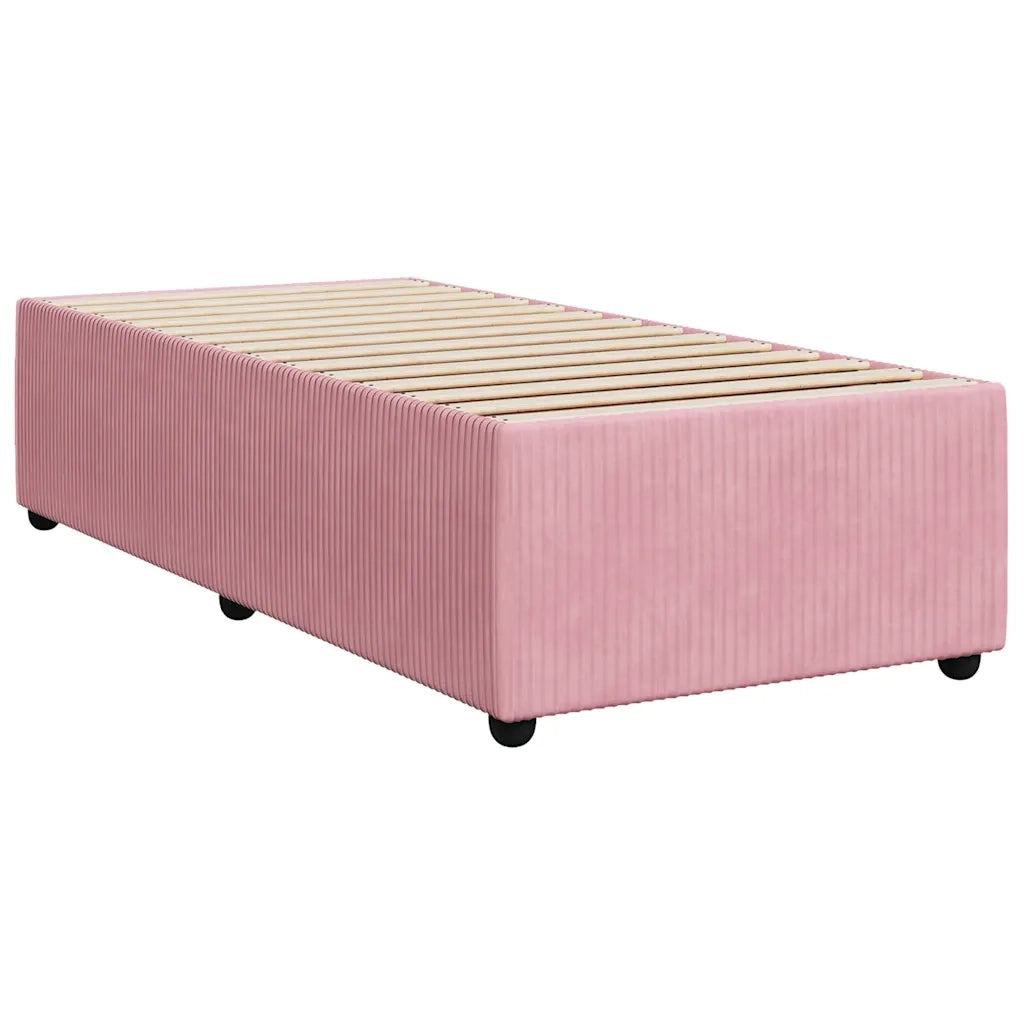 Giroletto a Molle con Materasso Rosa 90x190 cm in Velluto 3289919