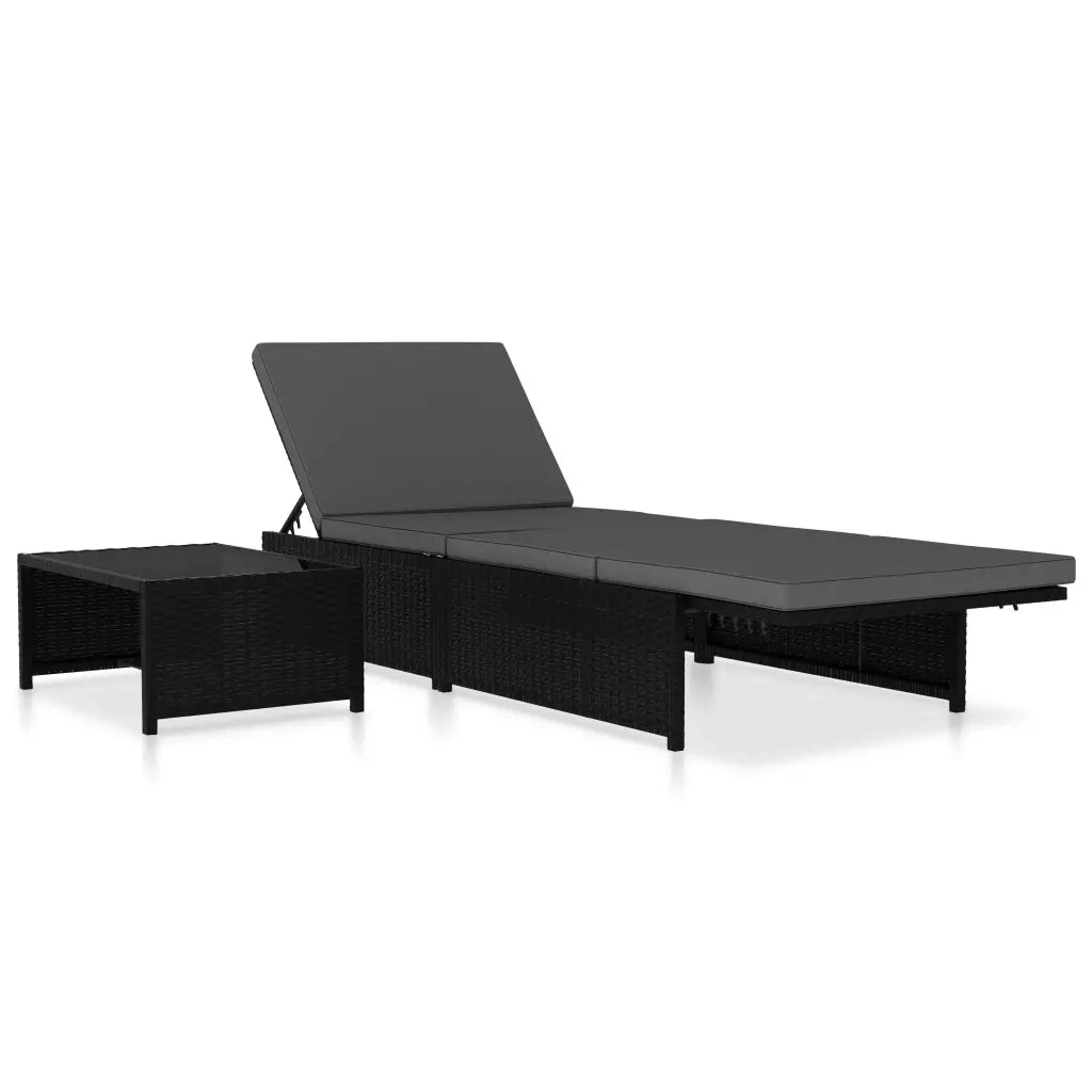 Sedie da Giardino Reclinabili 2 pz con Tavolo in Polyrattan 47402