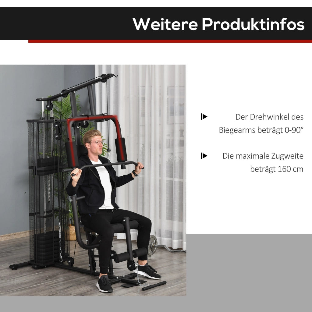 Stazione Fitness Multifunzione con Pesi ¨C Zephmum ¨C Nero 45 kg