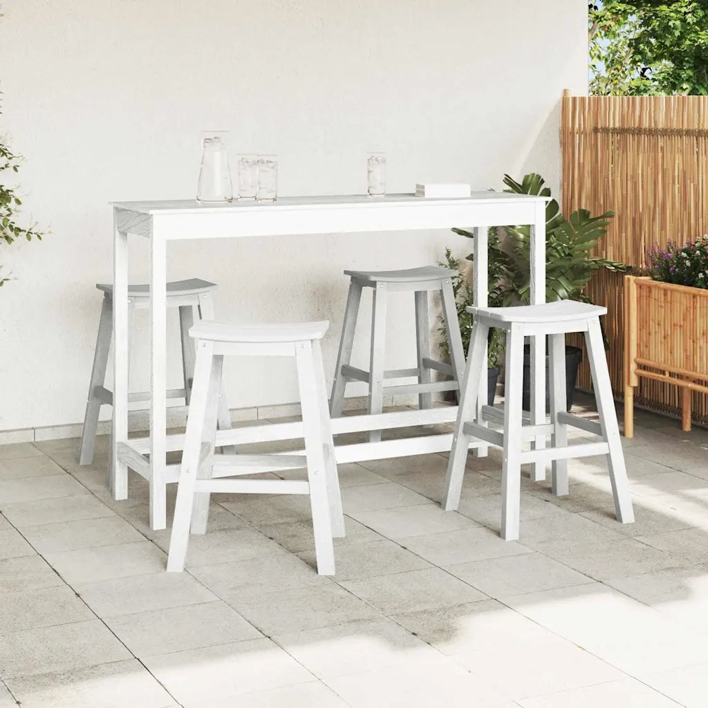 Set Bar da Giardino 4 pcs Bianco HDPE 3335804
