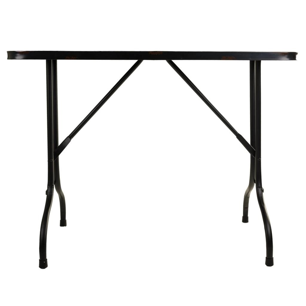 Tavolo rettangolare in metallo nero 100x47x75h