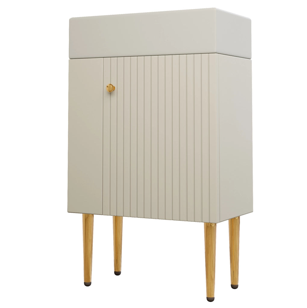 Mobile bagno compatto con lavabo in ceramica lucida e struttura in plastica 55 cm, bianco