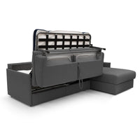 Evans Divano letto angolare con penisola in morbido tessuto impermeabile T13 252 cm Destro (mat. 140x197)  antracite