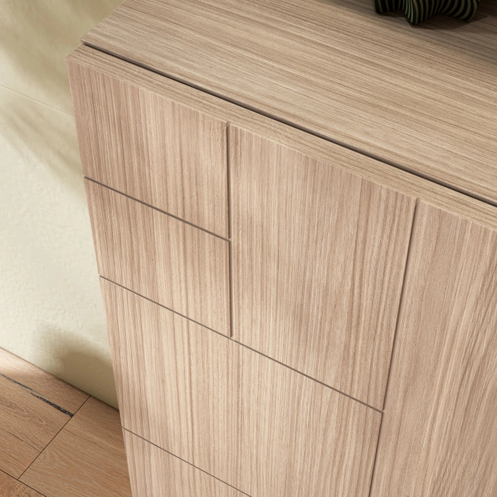 Scarpiera Herdasa effetto noce chiaro gambe verde 87x90x27