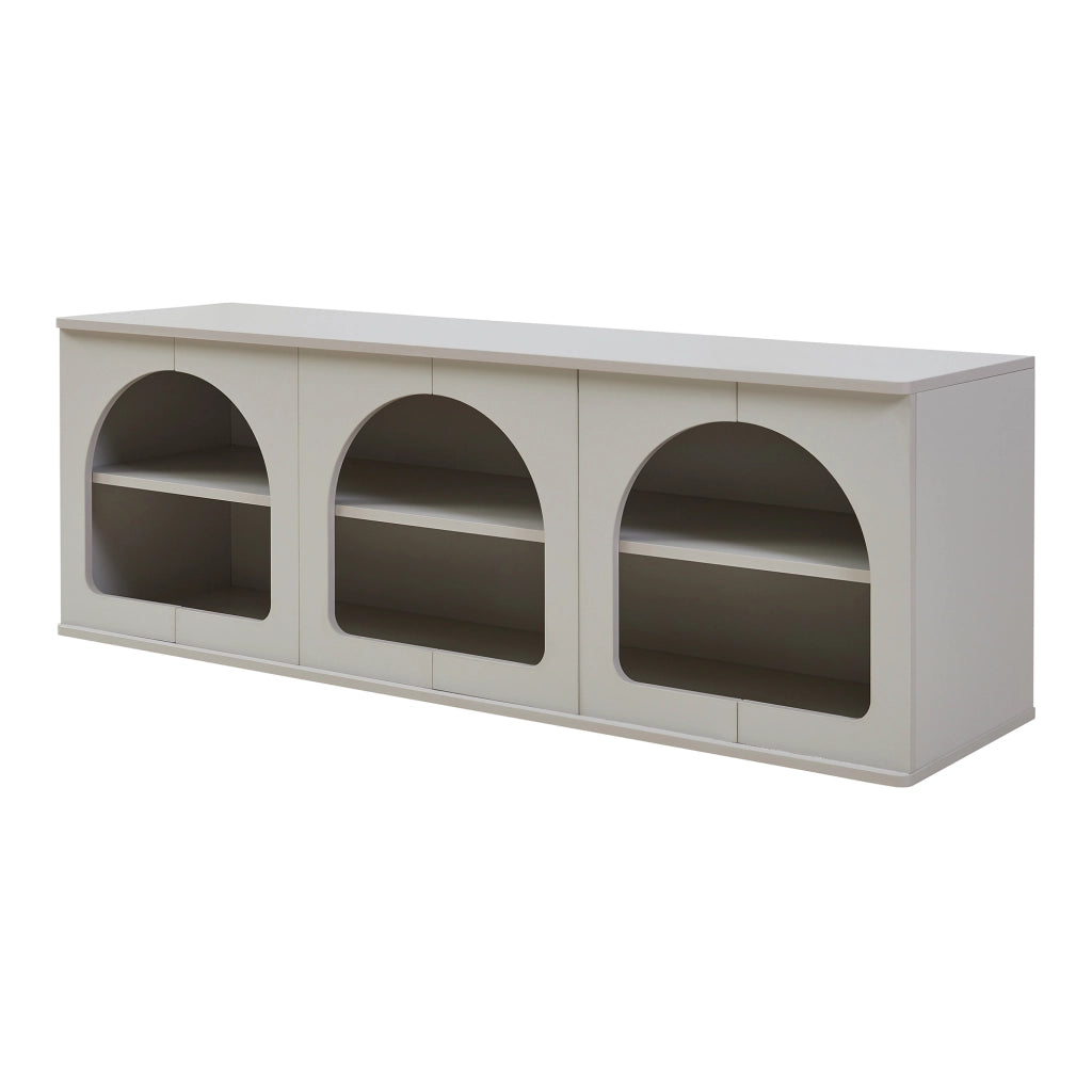 Mobile Porta TV Trorhun con Ripiano 140 x 38 x 48 cm - Grigio [en.casa]