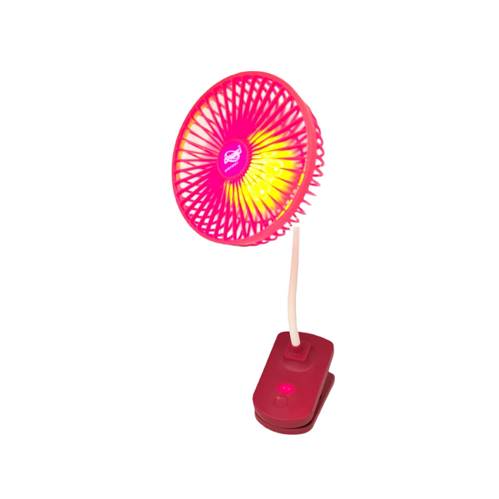 VENTILATORE RICARICABILE MORSETTO CLIP PORTATILE LUCE LED VIAGGIO TAVOLO PINZA