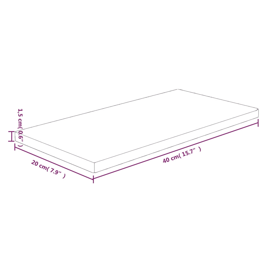 Ripiano 40x20x1,5 cm Legno Massello di Rovere Non Trattato 342920