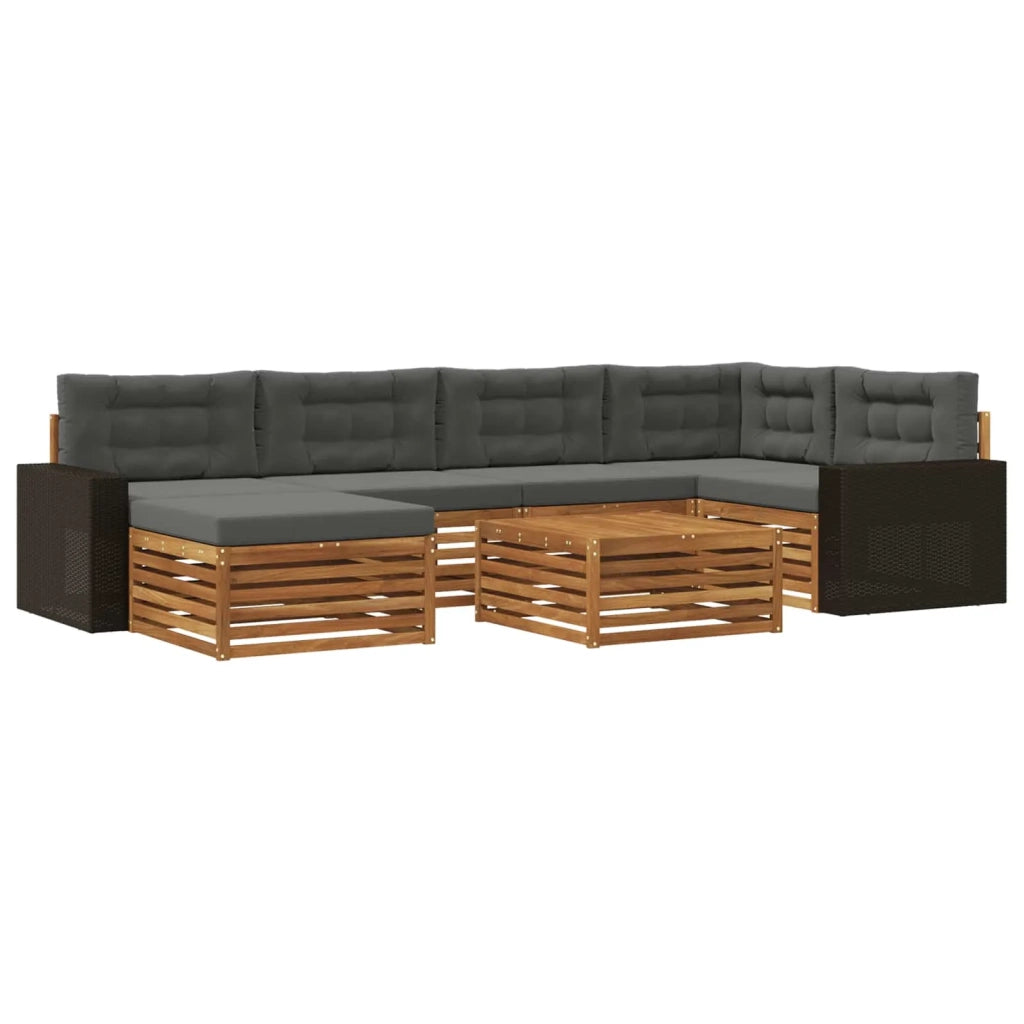 Set di divani da esterno 7 pz Naturale e Antracite 3383605