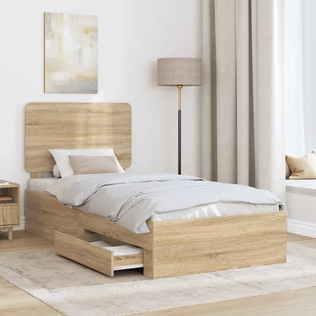 Struttura del letto Rovere Sonoma 90 x 200 cm Legno multistrato 3412830