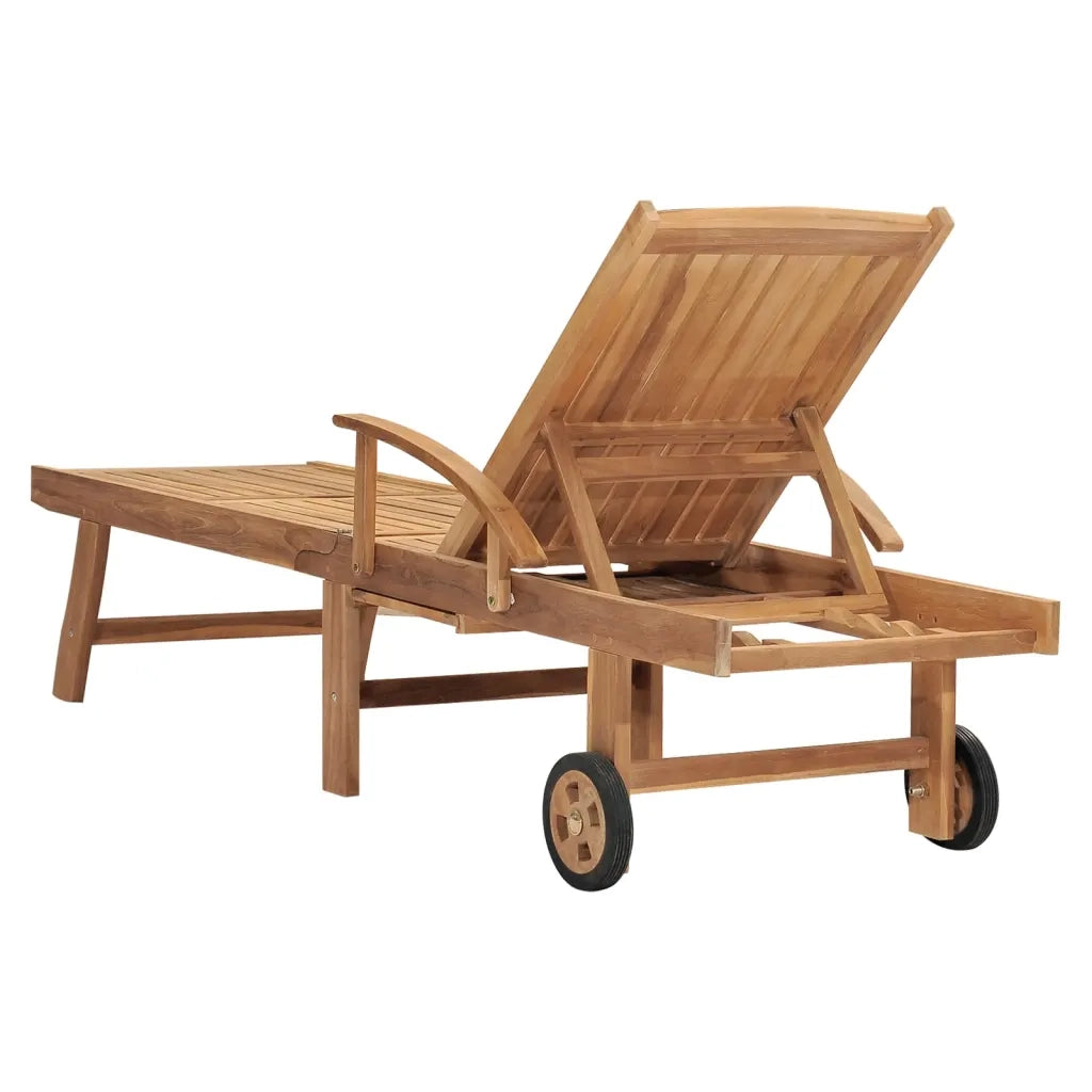 Lettino Prendisole in Legno Massello di Teak 48015