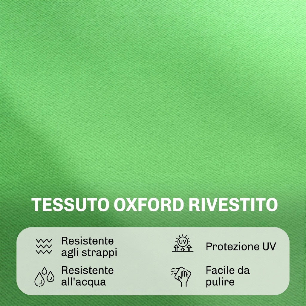 Sdraio Pieghevole con Foro per Viso e Cuscini, in Acciaio e Tessuto Oxford
