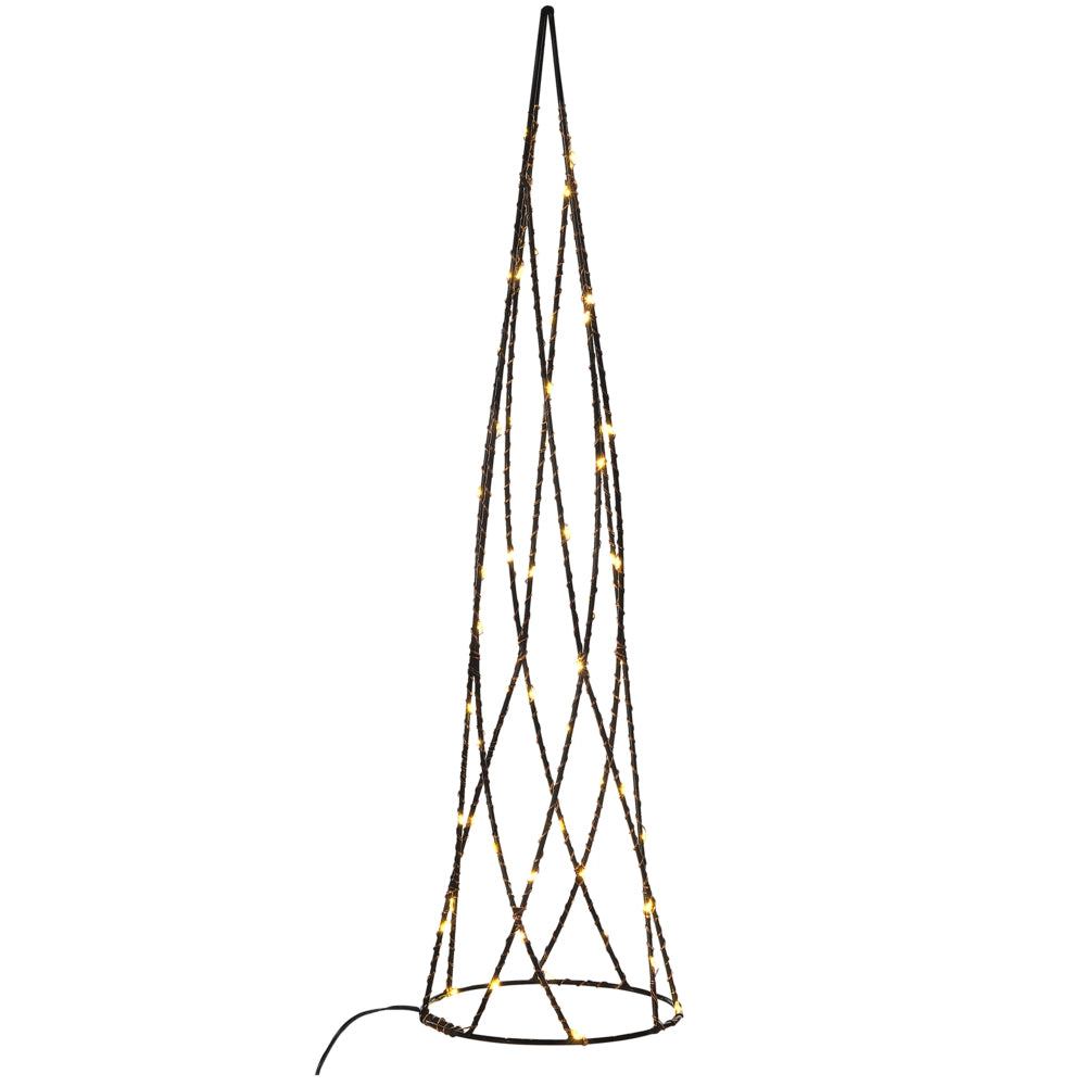 Moderno Set di 2 Alberi di Natale Decorativi con Luci Led in Metallo Nero