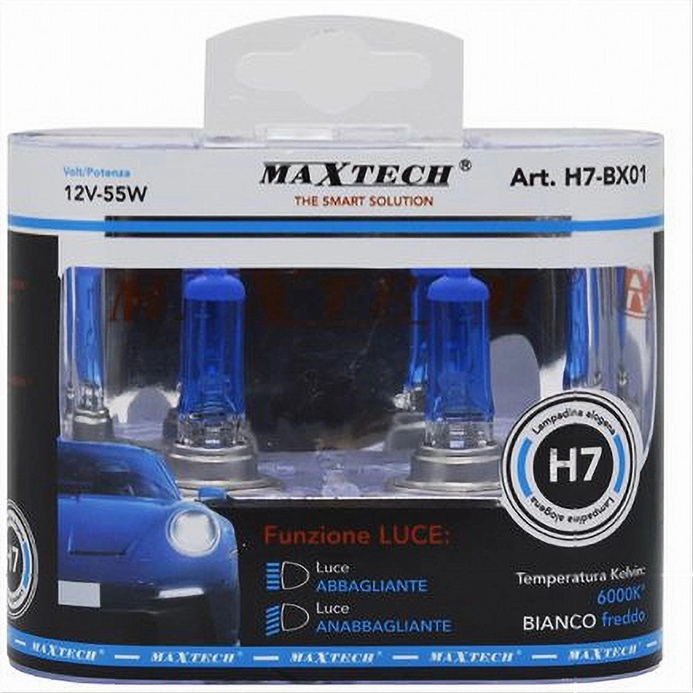 Trade Shop - Coppia Di Lampadine Alogene Per Auto H7 12v 55w Luce Bianco Freddo 6000k H7-bx01 -
