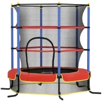 Trampolino per Bambini con Tappeto Elastico, Rete di Sicurezza e Pali Imbottiti, Età 3-10 Anni, Blu