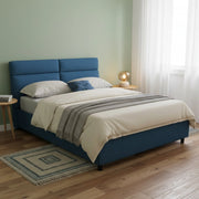 Letto Matrimoniale Asica, Letto Matrimoniale Materasso Incluso Made in Italy, blu