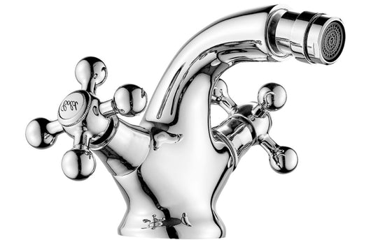 Rubinetto bagno bidet con snodo orientabile stile vintage, in ottone pesante piletta inclusa CROMATO