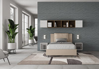 Letto 1 Piazza e Mezzo 120x190 cm con Rete e Contenitore Antea Tortora